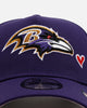 New Era Baltimore Ravens 'Team Color Hearts' 9FORTY A-Frame Snapback Official Team Color