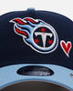 New Era Tennessee Titans 'Team Color Hearts' 9FORTY A-Frame Snapback Official Team Color