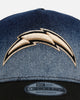 New Era Los Angeles Chargers 'Bleach' 9FORTY A-Frame Trucker Snapback Denim
