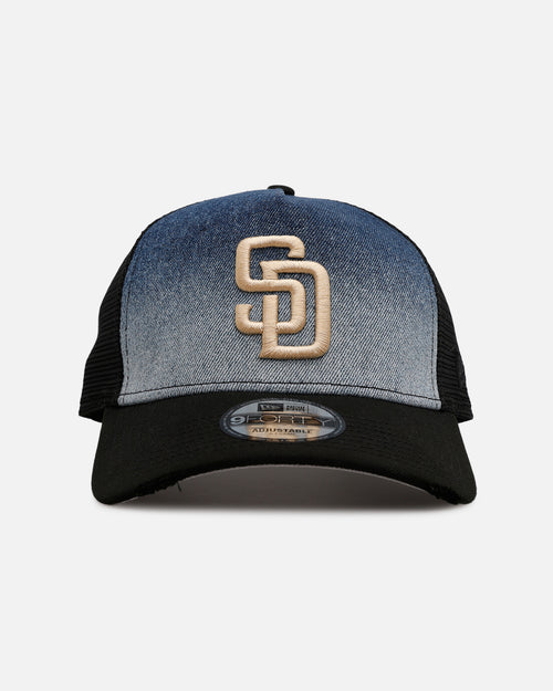New Era San Diego Padres 'Bleach' 9FORTY A-Frame Trucker Snapback Denim