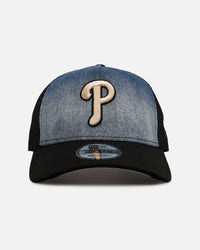 New Era Philadelphia Phillies 'Bleach' 9FORTY A-Frame Trucker Snapback Denim