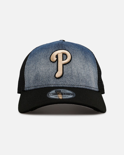 New Era Philadelphia Phillies 'Bleach' 9FORTY A-Frame Trucker Snapback Denim