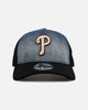 New Era Philadelphia Phillies 'Bleach' 9FORTY A-Frame Trucker Snapback Denim
