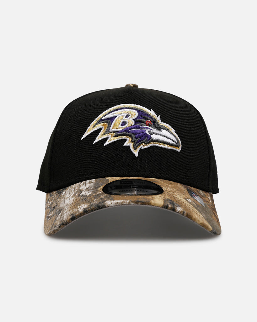 帽子 andmary Raven gather set up macha New Era Baltimore Ravens 'Black Crown Realtree Visor' 9FORTY A