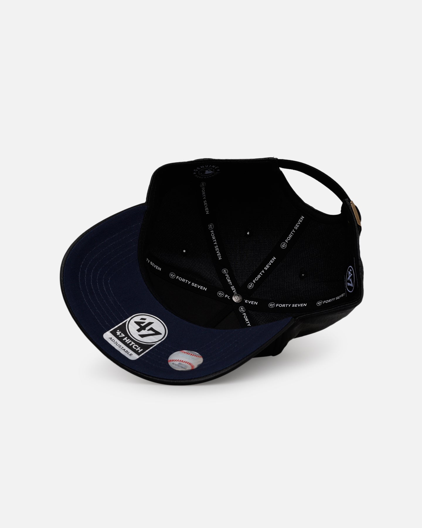 ベンドキャップ 47 Brand Los Angeles Dodgers 'Leather' Hitch Strapback Black