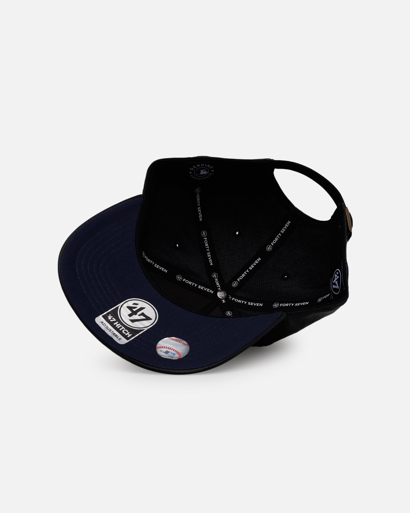 47 Brand New York Yankees 'Leather' Hitch Strapback Black