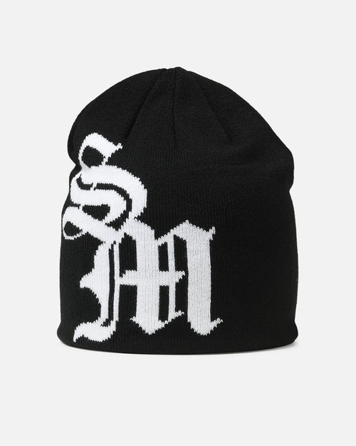 Saint Morta Monogram Fold Beanie Black