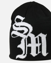 Saint Morta Monogram Fold Beanie Black