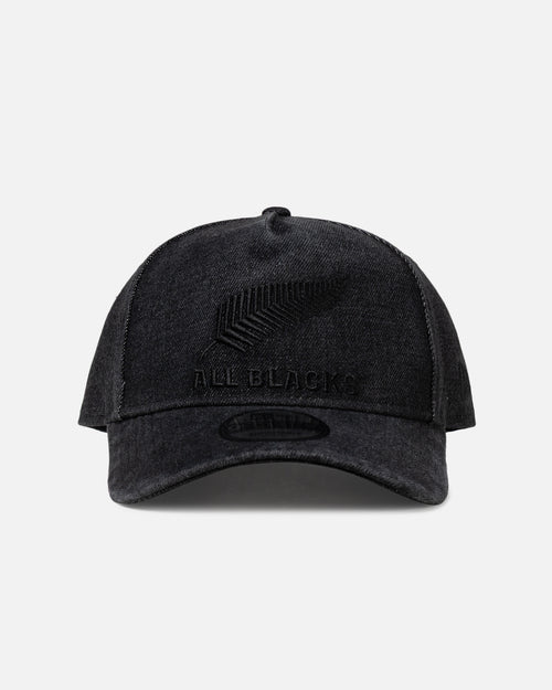 New Era New Zealand All Blacks 'Washed Denim' 9FORTY A-Frame Snapback Black