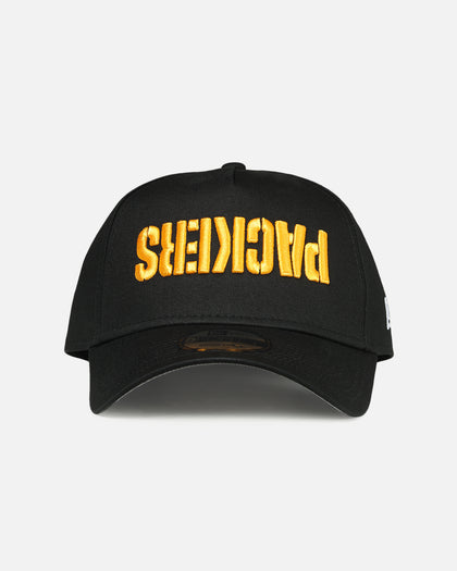 New Era Green Bay Packers 'Upside Down Logo' 9FORTY A-Frame Snapback Black