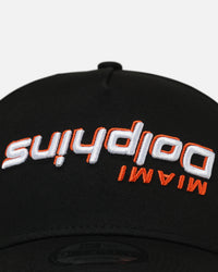 New Era Miami Dolphins 'Upside Down Logo' 9FORTY A-Frame Snapback Black