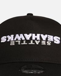 New Era Seattle Seahawks 'Upside Down Logo' 9FORTY A-Frame Snapback Black