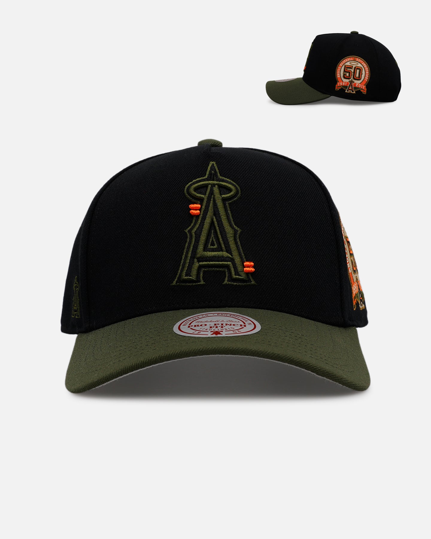 Mitchell & Ness Los Angeles Angels 'Olive Cargos' Pro Pinch