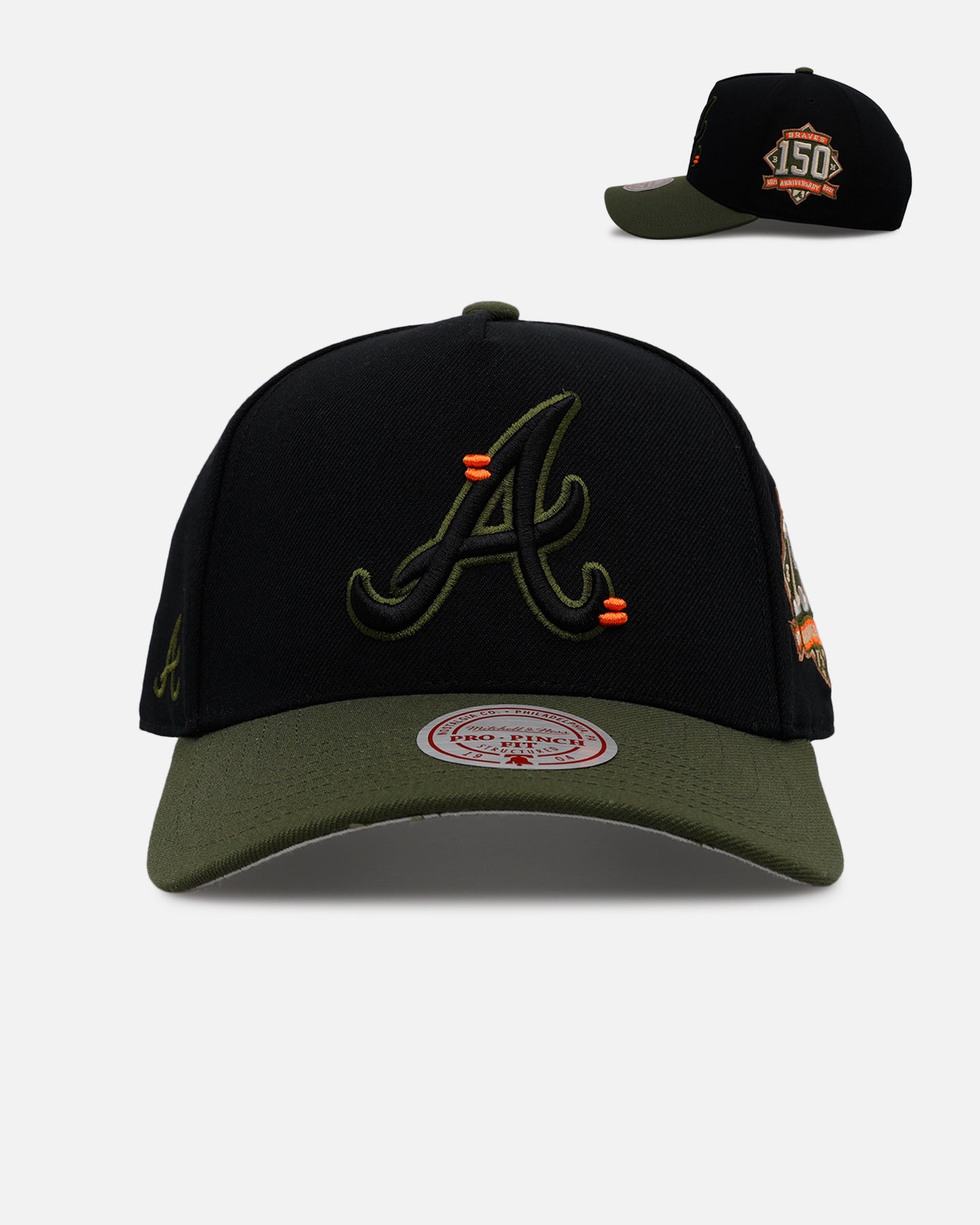 Mitchell & Ness Atlanta Braves 'Olive Cargos' Pro Pinch Snapback