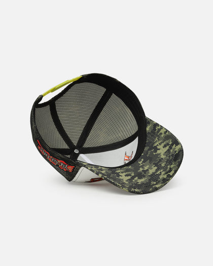 Loiter X Yu-Gi-Oh! Millenium Puzzle Snapback Hat Green Camo