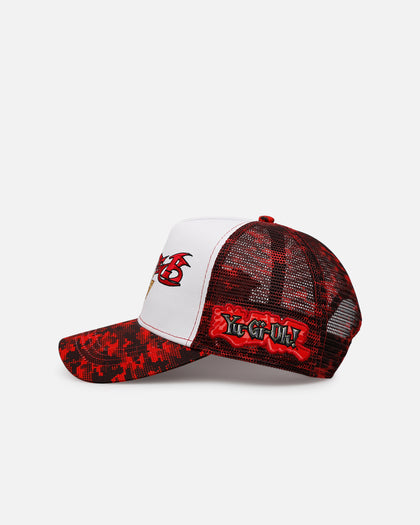 Loiter X Yu-Gi-Oh! Slifer The Sky Dragon Trucker Snapback Hat Red Camo