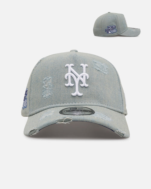 New Era New York Mets 'Distressed Denim' 9FORTY A-Frame Snapback Light Wash Denim