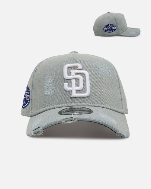 New Era San Diego Padres 'Distressed Denim' 9FORTY A-Frame Snapback Light Wash Denim