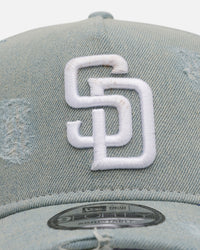 New Era San Diego Padres 'Distressed Denim' 9FORTY A-Frame Snapback Light Wash Denim