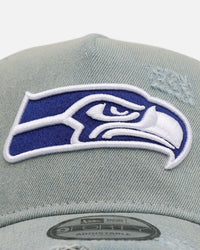 New Era Seattle Seahawks 'Distressed Denim' 9FORTY A-Frame Snapback Light Wash Denim