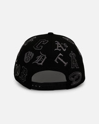 New Era MLB 'All Over Leagues' 9FORTY A-Frame Snapback Black/Charcoal