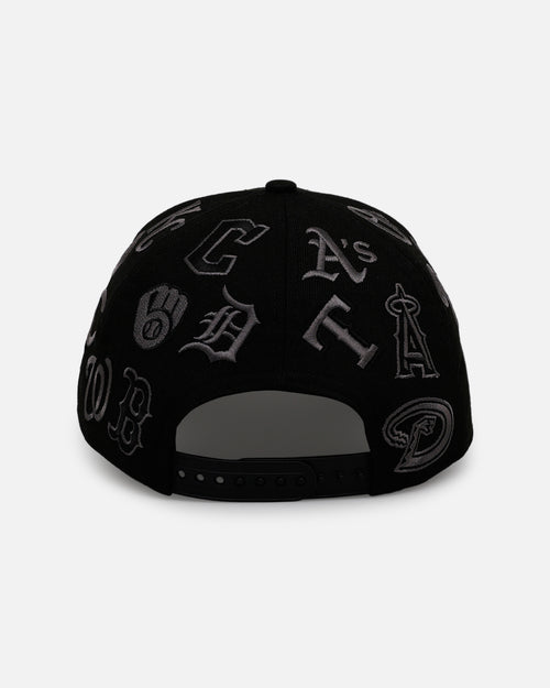 New Era MLB 'All Over Leagues' 9FORTY A-Frame Snapback Black/Charcoal
