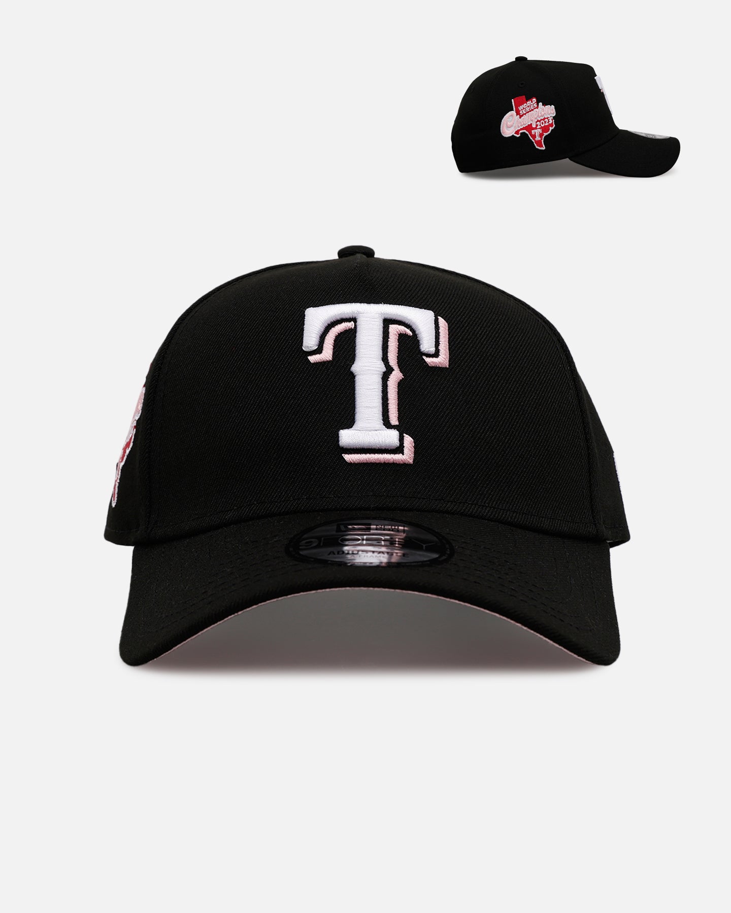 New Era Texas Rangers 'Black And Pink' 9FORTY A-Frame Snapback