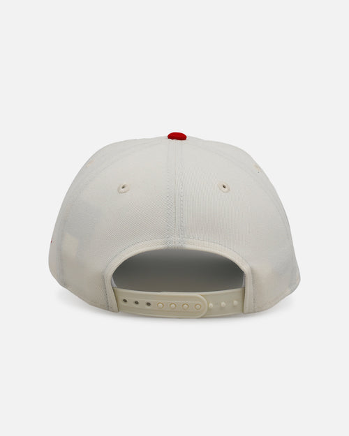 New Era Chicago Bulls 'Strawberry' 9FORTY A-Frame Snapback Chrome/Red