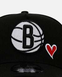 New Era Brooklyn Nets 'Team Color Hearts' 9FORTY A-Frame Snapback Official Team Color