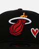 New Era Miami Heat 'Team Color Hearts' 9FORTY A-Frame Snapback Official Team Color