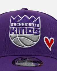 New Era Sacramento Kings 'Team Color Hearts' 9FORTY A-Frame Snapback Official Team Color