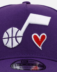 New Era Utah Jazz 'Team Color Hearts' 9FORTY A-Frame Snapback Official Team Color