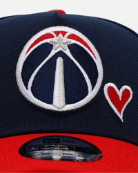 New Era Washington Wizards 'Team Color Hearts' 9FORTY A-Frame Snapback Official Team Color