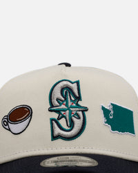 New Era Seattle Mariners 'Chrome City Icons' 9FORTY A-Frame Snapback Chrome/Official Team Color