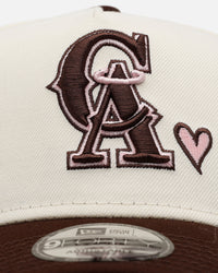 New Era Los Angeles Angels 'Pink Satin Hearts Walnut' 9FORTY A-Frame Snapback Chrome/Walnut