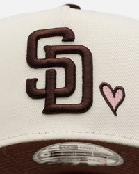 New Era San Diego Padres 'Pink Satin Hearts Walnut' 9FORTY A-Frame Snapback Chrome/Walnut
