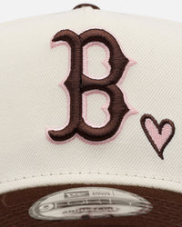 New Era Boston Red Sox 'Pink Satin Hearts Walnut' 9FORTY A-Frame Snapback Chrome/Walnut