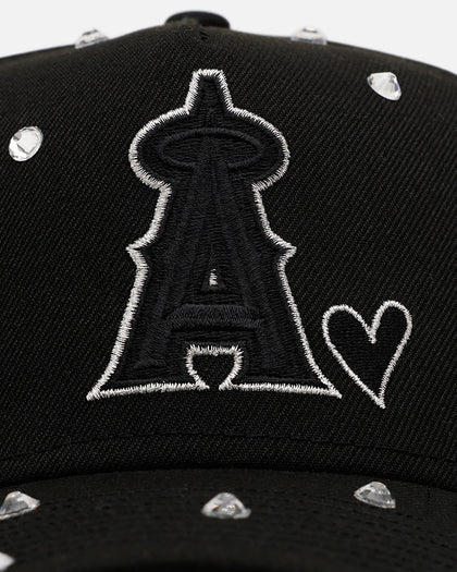 New Era Los Angeles Angels 'Black Satin Hearts' 9FORTY A-Frame Snapback Black