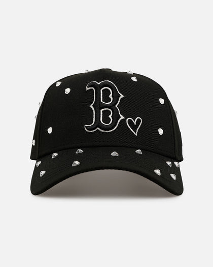 New Era Boston Red Sox 'Black Satin Hearts' 9FORTY A-Frame Snapback Black