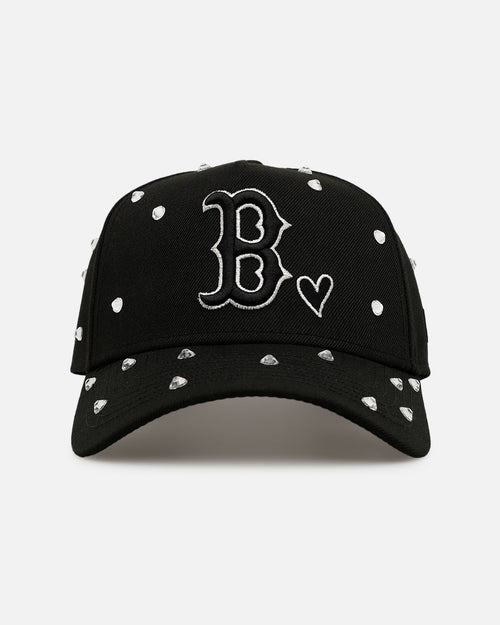 New Era Boston Red Sox 'Black Satin Hearts' 9FORTY A-Frame Snapback Black