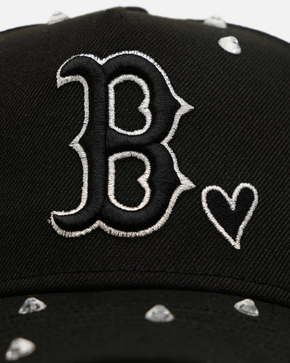 New Era Boston Red Sox 'Black Satin Hearts' 9FORTY A-Frame Snapback Black