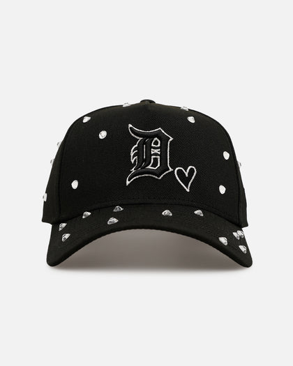 New Era Detroit Tigers 'Black Satin Hearts' 9FORTY A-Frame Snapback Black