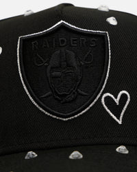 New Era Las Vegas Raiders 'Black Satin Hearts' 9FORTY A-Frame Snapback Black
