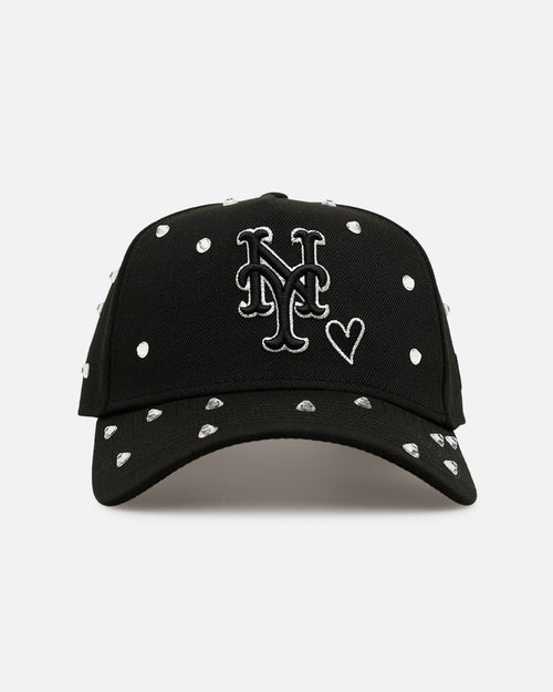 New Era New York Mets 'Black Satin Hearts' 9FORTY A-Frame Snapback Black