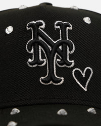 New Era New York Mets 'Black Satin Hearts' 9FORTY A-Frame Snapback Black