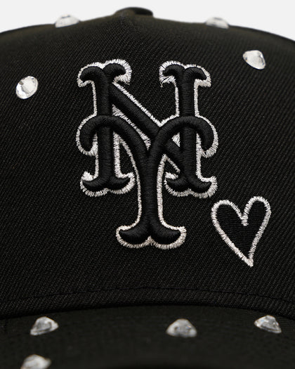 New Era New York Mets 'Black Satin Hearts' 9FORTY A-Frame Snapback Black