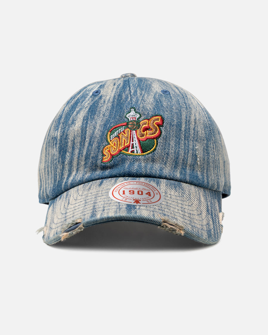 Mitchell & Ness Seattle SuperSonics 'Washed Denim' Dad Fit Strapback D | Culture Kings US Mitchell & Ness Seattle SuperSonics 'Washed Denim' Dad Fit Strapback D | Culture Kings US