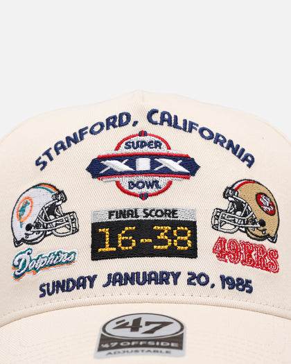 47 Brand Miami Dolphins Vs San Francisco 49ers 'Vintage Super Bowl' XIX '47 Offside Strapback Natural