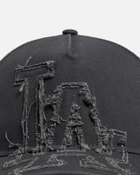 New Era Los Angeles Dodgers 'Applique Distressed' 9FORTY A-Frame Snapback Graphite