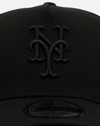 New Era New York Mets 'Easy Black' 9FORTY A-Frame Snapback Black/Black